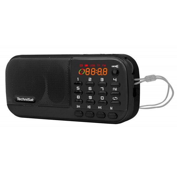 TECHNISAT φορητό ραδιόφωνο & ηχείο LXRA1 με φακό, USB/TF/AUX, μαύρο