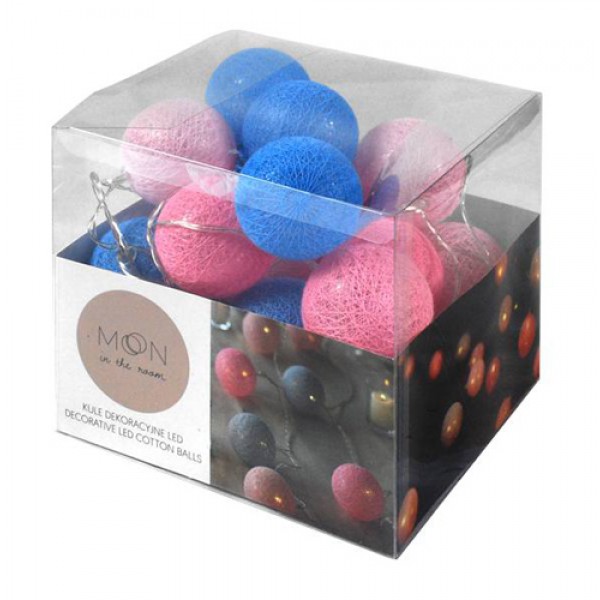 MOON IN THE ROOM LED φωτιστικές μπάλες ML20, Φ 6cm, μπλε & ροζ