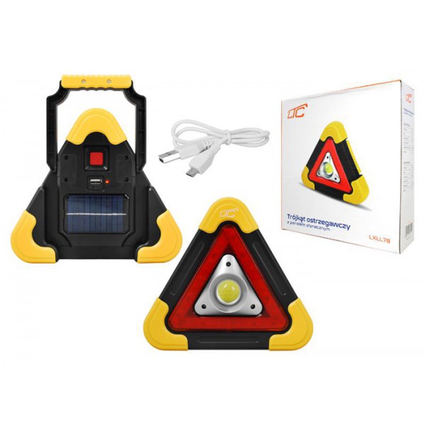 LTC τρίγωνο ασφαλείας εκτάκτου ανάγκης LXLL78, ηλιακό, LED COB, 1200mAh LTC τρίγωνο ασφαλείας εκτάκτου ανάγκης LXLL78, ηλιακό, LED COB, 1200mAh