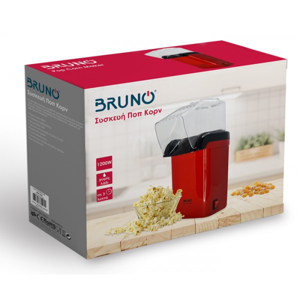 BRUNO συσκευή παρασκευής ποπ-κορν BRN-0085, 1200W, κόκκινη BRUNO συσκευή παρασκευής ποπ-κορν BRN-0085, 1200W, κόκκινη
