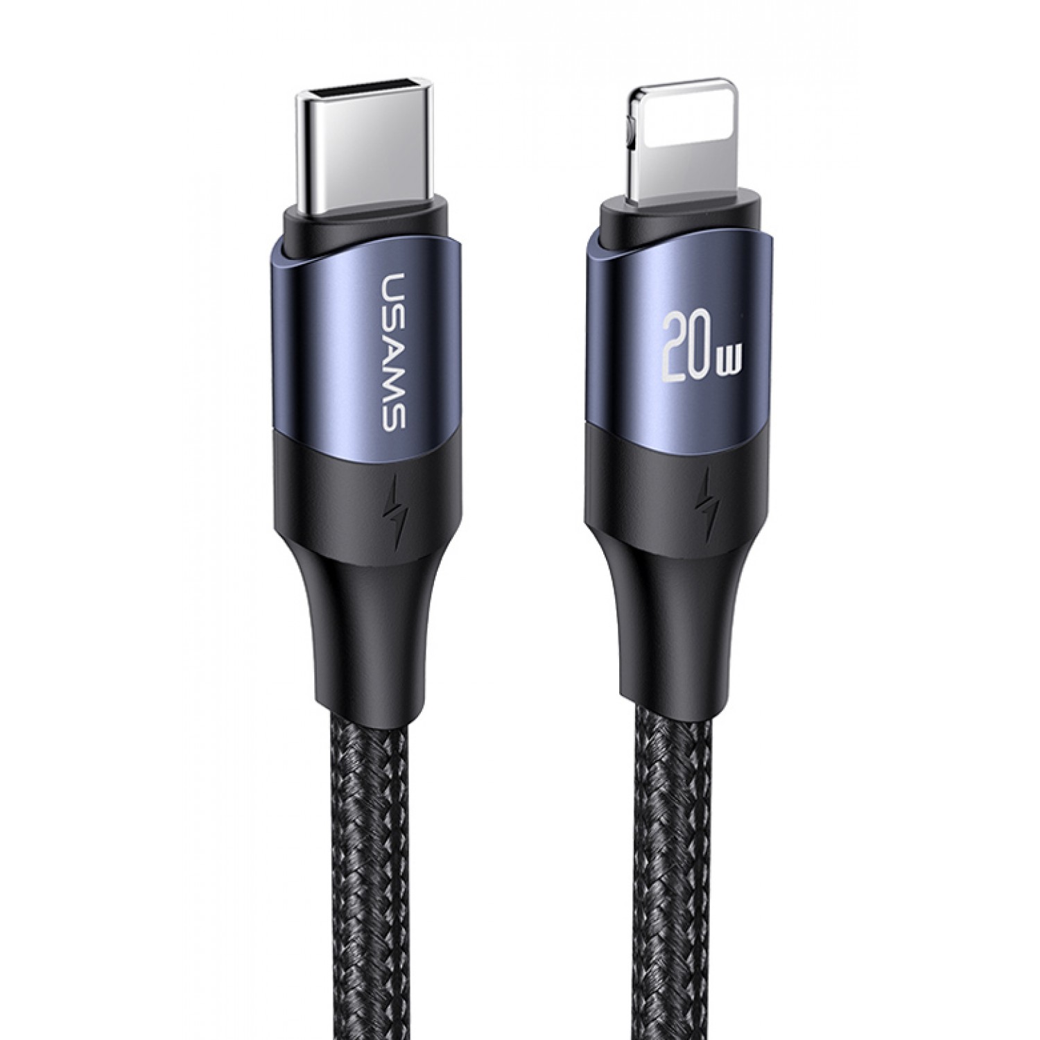 USAMS καλώδιο Lightning σε USB-C US-SJ521, 20W PD, 1.2m, μαύρο USAMS καλώδιο Lightning σε USB-C US-SJ521, 20W PD, 1.2m, μαύρο
