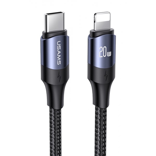 USAMS καλώδιο Lightning σε USB-C US-SJ521, 20W PD, 1.2m, μαύρο USAMS καλώδιο Lightning σε USB-C US-SJ521, 20W PD, 1.2m, μαύρο