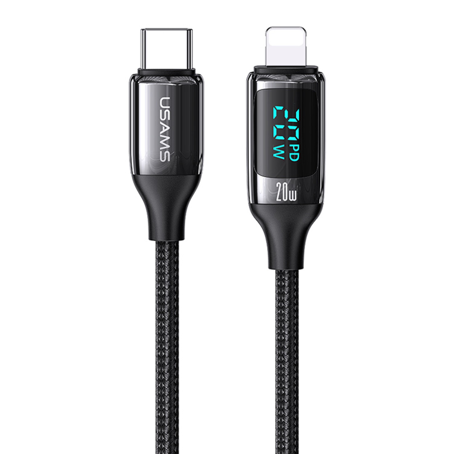 USAMS καλώδιο Lightning σε USB-C US-SJ545, 20W PD, 1.2m, μαύρο USAMS καλώδιο Lightning σε USB-C US-SJ545, 20W PD, 1.2m, μαύρο