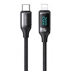 USAMS καλώδιο Lightning σε USB-C US-SJ545, 20W PD, 1.2m, μαύρο