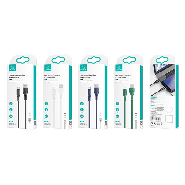 USAMS καλώδιο Micro USB σε USB US-SJ502, 2A, 1m, λευκό