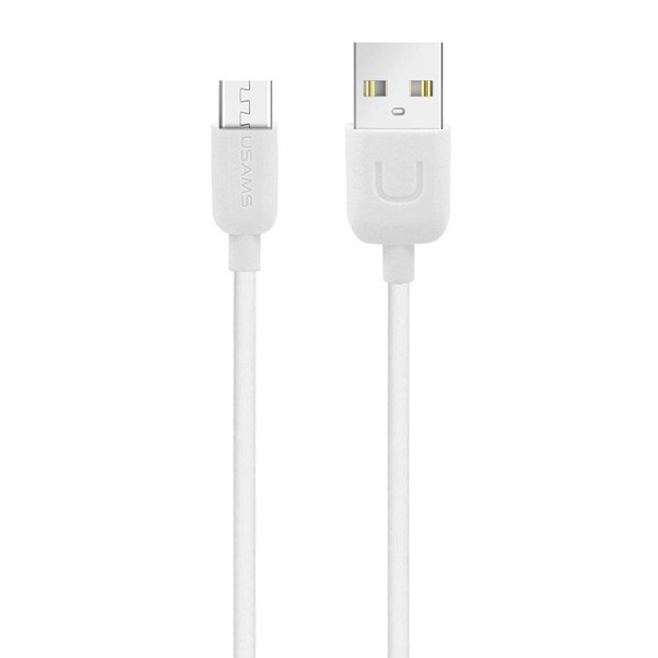 USAMS καλώδιο Micro USB σε USB US-SJ098, 2.1A, 1m, λευκό USAMS καλώδιο Micro USB σε USB US-SJ098, 2.1A, 1m, λευκό