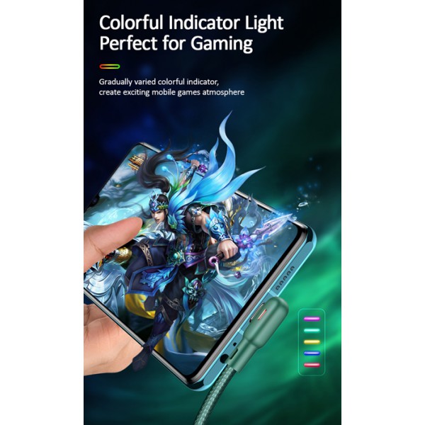 USAMS καλώδιο USB-C σε USB US-SJ457, 2.1A, γωνιακό, 1.2m, πράσινο USAMS καλώδιο USB-C σε USB US-SJ457, 2.1A, γωνιακό, 1.2m, πράσινο