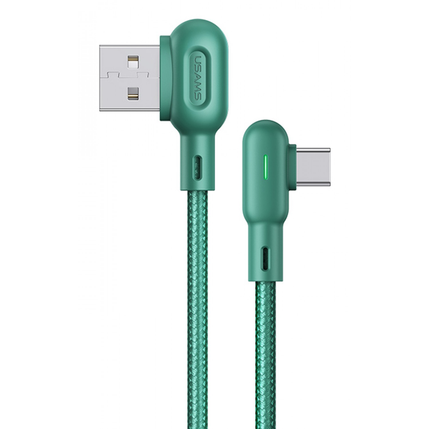 USAMS καλώδιο USB-C σε USB US-SJ457, 2.1A, γωνιακό, 1.2m, πράσινο USAMS καλώδιο USB-C σε USB US-SJ457, 2.1A, γωνιακό, 1.2m, πράσινο