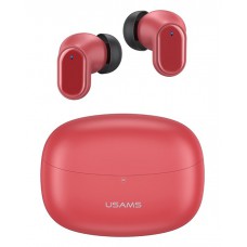 USAMS earphones με θήκη φόρτισης BH11, True Wireless, κόκκινα