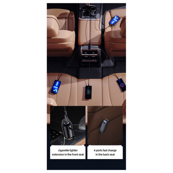 USAMS φορτιστής αυτοκινήτου CC161, υποδοχή αναπτήρα/4x ports 156W, μαύρο USAMS φορτιστής αυτοκινήτου CC161, υποδοχή αναπτήρα/4x ports 156W, μαύρο