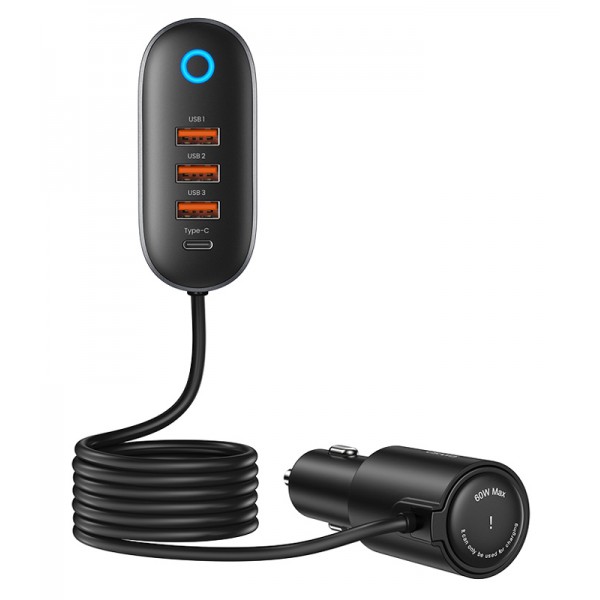 USAMS φορτιστής αυτοκινήτου CC161, υποδοχή αναπτήρα/4x ports 156W, μαύρο USAMS φορτιστής αυτοκινήτου CC161, υποδοχή αναπτήρα/4x ports 156W, μαύρο