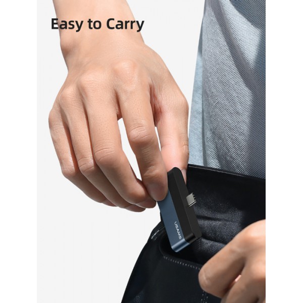 USAMS USB hub US-SJ491 με card reader, 3x θυρών, 5Gbps, 60W, USB-C, γκρι USAMS USB hub US-SJ491 με card reader, 3x θυρών, 5Gbps, 60W, USB-C, γκρι