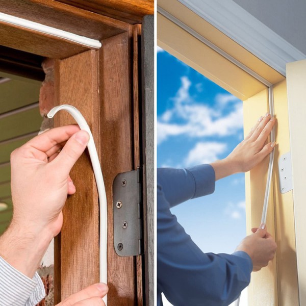 Αυτοκόλλητη μονωτική ταινία HUH-0096 για παράθυρα, 9x6mm, 5m, λευκή Αυτοκόλλητη μονωτική ταινία HUH-0096 για παράθυρα, 9x6mm, 5m, λευκή