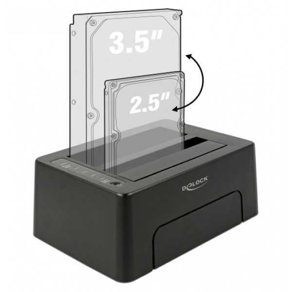 DELOCK docking station 63957, clone function, 2x HDD/SSD, 6Gb/s, μαύρο DELOCK docking station 63957, clone function, 2x HDD/SSD, 6Gb/s, μαύρο