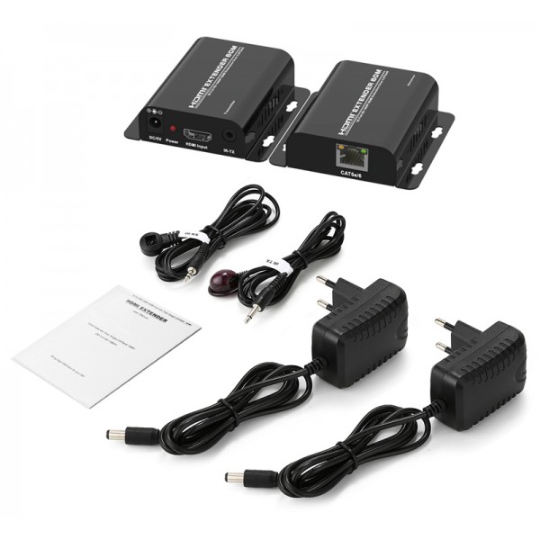 POWERTECH HDMI Video Extender CAB-H148, CAT5e/6, Full HD, 3D, IR, 60m POWERTECH HDMI Video Extender CAB-H148, CAT5e/6, Full HD, 3D, IR, 60m