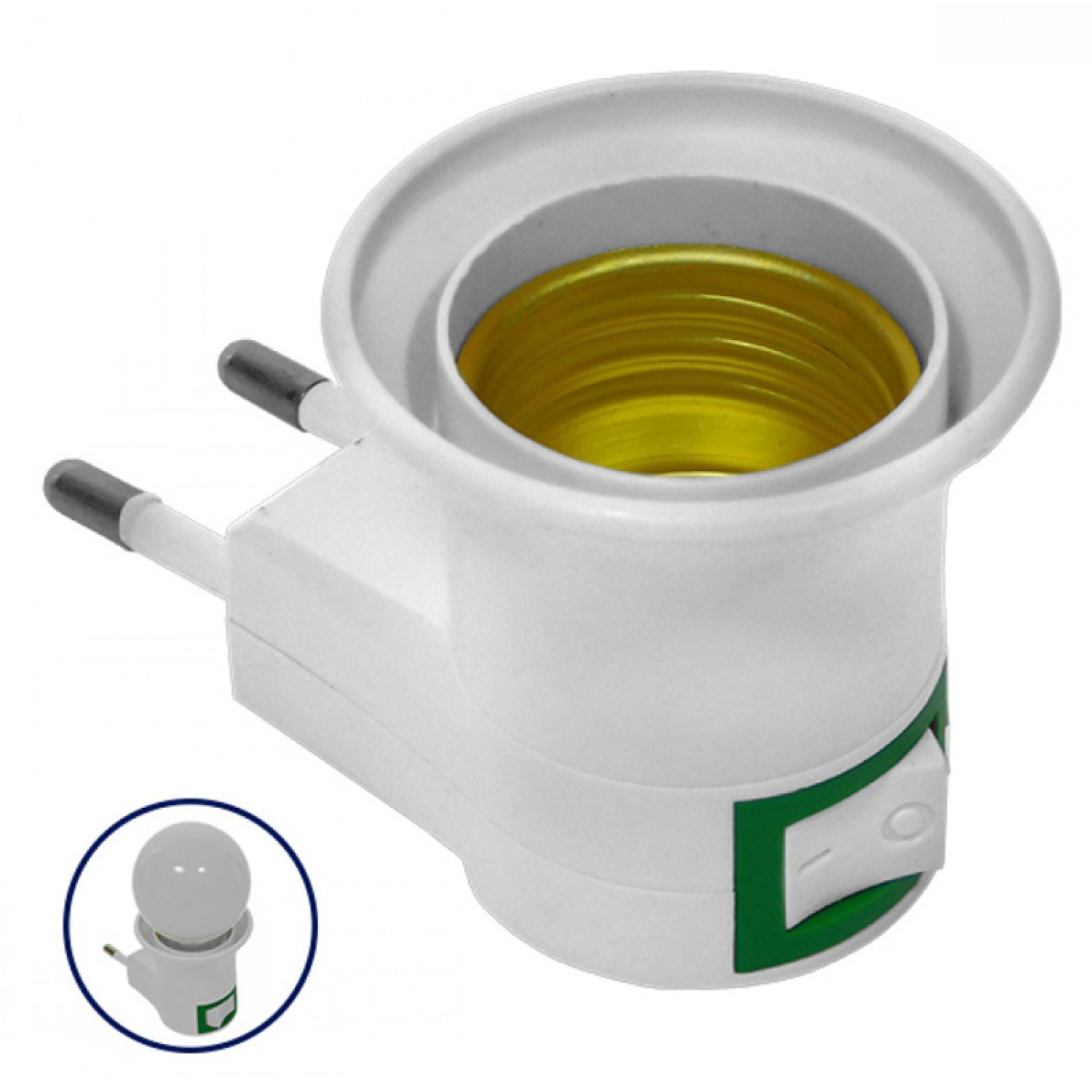 Ντουί ρεύματος E27-019 με υποδοχή E27, διακόπτης on/off, λευκό Ντουί ρεύματος E27-019 με υποδοχή E27, διακόπτης on/off, λευκό