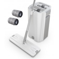 Σετ κουβάς & παρκετέζα με μικροΐνες CLN-0047, 23x22.5x38cm, λευκό