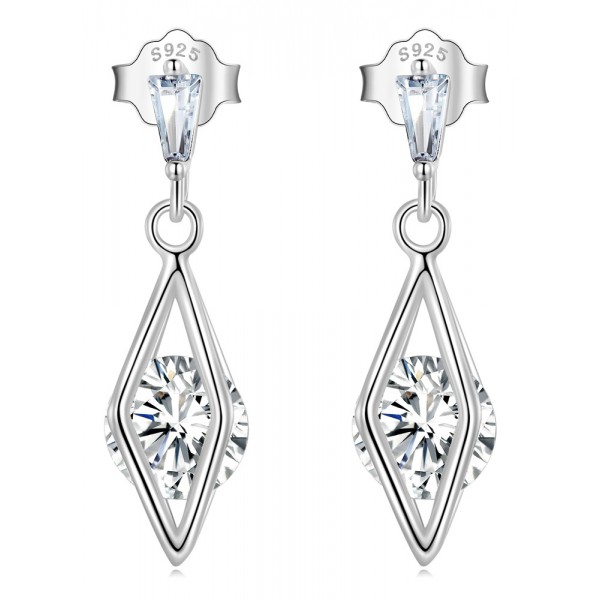 BAMOER σκουλαρίκια καρφωτά VSE166 σε σχήμα ρόμβου, ασήμι 925, ασημί BAMOER σκουλαρίκια καρφωτά VSE166 σε σχήμα ρόμβου, ασήμι 925, ασημί