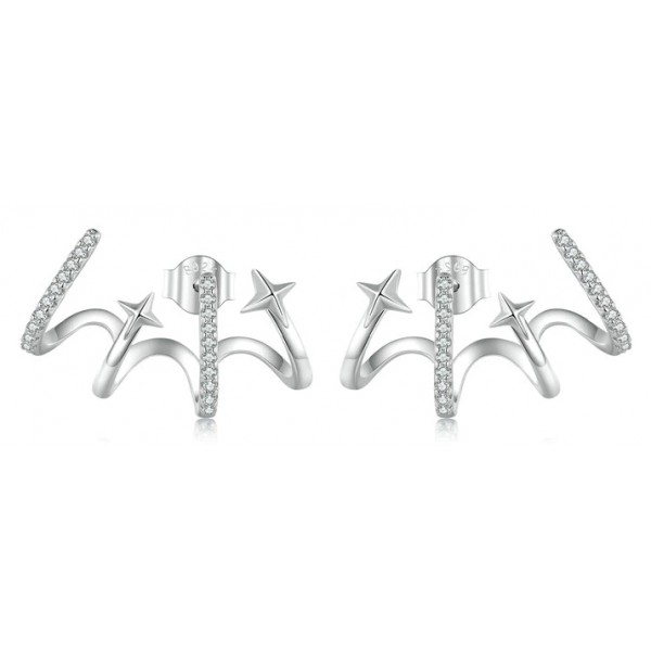 BAMOER σκουλαρίκια καρφωτά YIE223 με κυβική ζιρκόνια, ασήμι 925, ασημί BAMOER σκουλαρίκια καρφωτά YIE223 με κυβική ζιρκόνια, ασήμι 925, ασημί