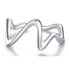 BAMOER δαχτυλίδι κύμα SCR673, ανοιγόμενο, ασήμι 925, ασημί