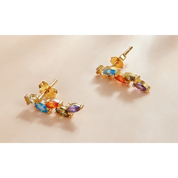 BAMOER σκουλαρίκια καρφωτά SCE1210 με κυβική ζιρκόνια, ασήμι 925, χρυσό BAMOER σκουλαρίκια καρφωτά SCE1210 με κυβική ζιρκόνια, ασήμι 925, χρυσό