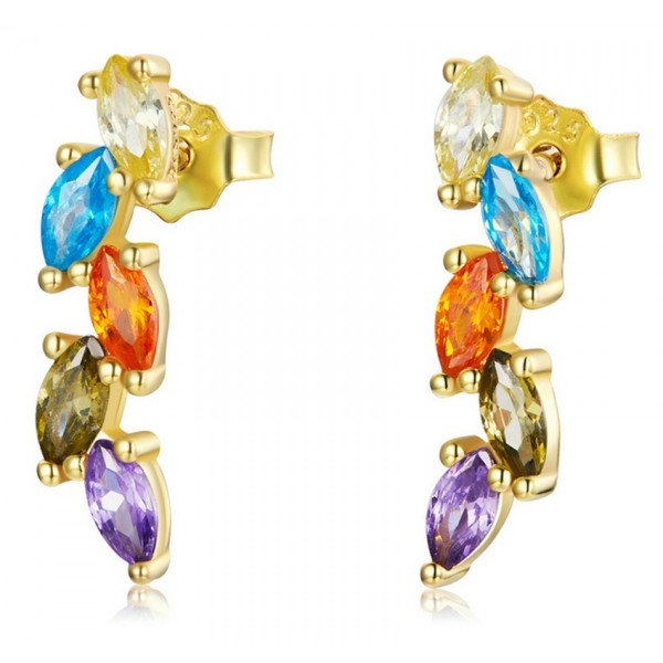 BAMOER σκουλαρίκια καρφωτά SCE1210 με κυβική ζιρκόνια, ασήμι 925, χρυσό BAMOER σκουλαρίκια καρφωτά SCE1210 με κυβική ζιρκόνια, ασήμι 925, χρυσό