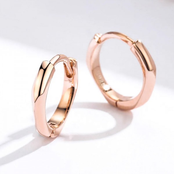 BAMOER σκουλαρίκια κρίκοι BSE119, ασήμι 925, ροζ χρυσό BAMOER σκουλαρίκια κρίκοι BSE119, ασήμι 925, ροζ χρυσό