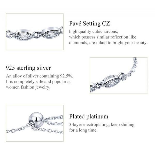 BAMOER βραχιόλι SCB086 με κυβική ζιρκόνια, ασήμι 925, ασημί BAMOER βραχιόλι SCB086 με κυβική ζιρκόνια, ασήμι 925, ασημί