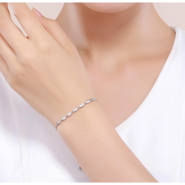 BAMOER βραχιόλι SCB086 με κυβική ζιρκόνια, ασήμι 925, ασημί BAMOER βραχιόλι SCB086 με κυβική ζιρκόνια, ασήμι 925, ασημί