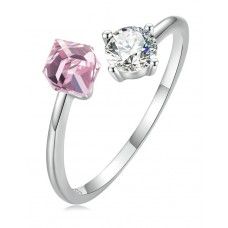 BAMOER δαχτυλίδι BSR291, κυβική ζιρκόνια, ανοιγόμενο, ασήμι 925, ασημί