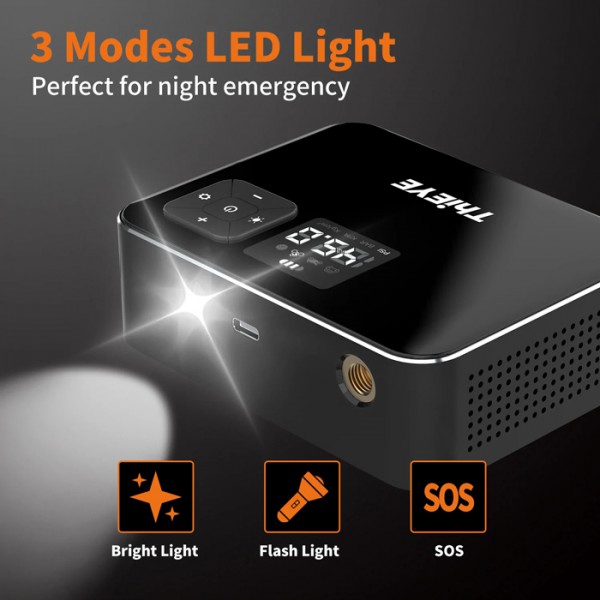 THIEYE συμπιεστής αέρος αυτοκινήτου AirKit 2 με φακό, 4000mAh, 120PSI THIEYE συμπιεστής αέρος αυτοκινήτου AirKit 2 με φακό, 4000mAh, 120PSI