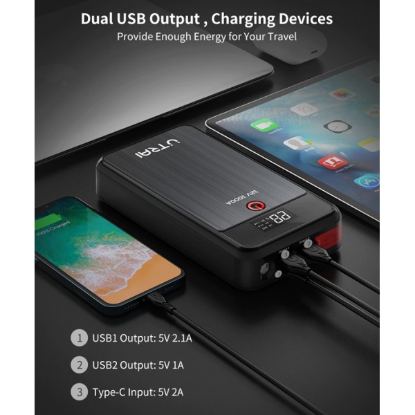 UTRAI εκκινητής μπαταρίας αυτοκινήτου Jstar Air με φακό, 12V/1000A UTRAI εκκινητής μπαταρίας αυτοκινήτου Jstar Air με φακό, 12V/1000A