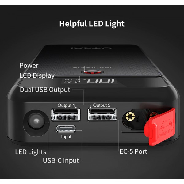 UTRAI εκκινητής μπαταρίας αυτοκινήτου Jstar Air με φακό, 12V/1000A UTRAI εκκινητής μπαταρίας αυτοκινήτου Jstar Air με φακό, 12V/1000A