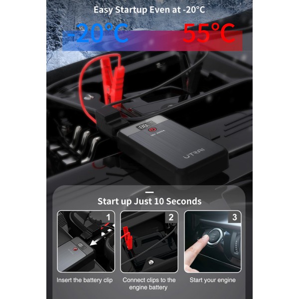 UTRAI εκκινητής μπαταρίας αυτοκινήτου Jstar Air με φακό, 12V/1000A UTRAI εκκινητής μπαταρίας αυτοκινήτου Jstar Air με φακό, 12V/1000A