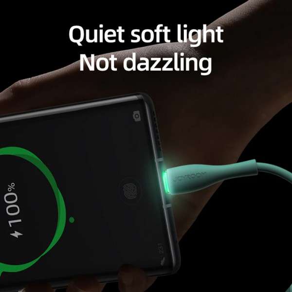 JOYROOM καλώδιο USB σε USB-C S-1030M8 με LED, 3A, 1m, λευκό JOYROOM καλώδιο USB σε USB-C S-1030M8 με LED, 3A, 1m, λευκό