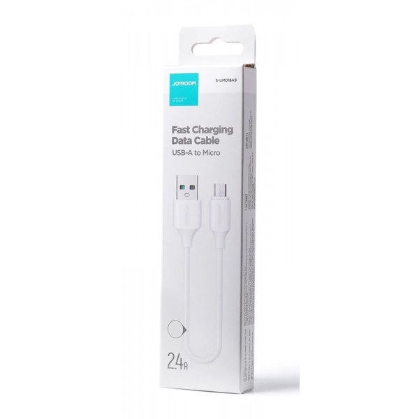 JOYROOM καλώδιο USB σε Micro USB S-UM018A9, 2.4A, 1m, λευκό JOYROOM καλώδιο USB σε Micro USB S-UM018A9, 2.4A, 1m, λευκό