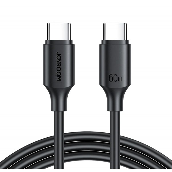 JOYROOM καλώδιο USB-C S-CC060A9, 60W, 1m, μαύρο JOYROOM καλώδιο USB-C S-CC060A9, 60W, 1m, μαύρο
