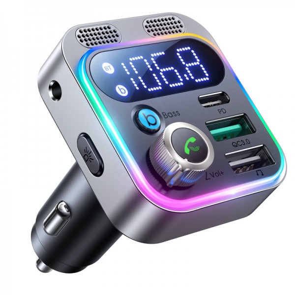 JOYROOM FM transmitter με οθόνη JR-CL16, USB & USB-C, 48W, PD & QC 3.0 JOYROOM FM transmitter με οθόνη JR-CL16, USB & USB-C, 48W, PD & QC 3.0