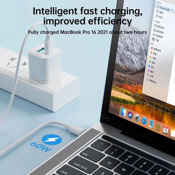 JOYROOM καλώδιο USB-C S-CC060A9, 60W, 1m, λευκό