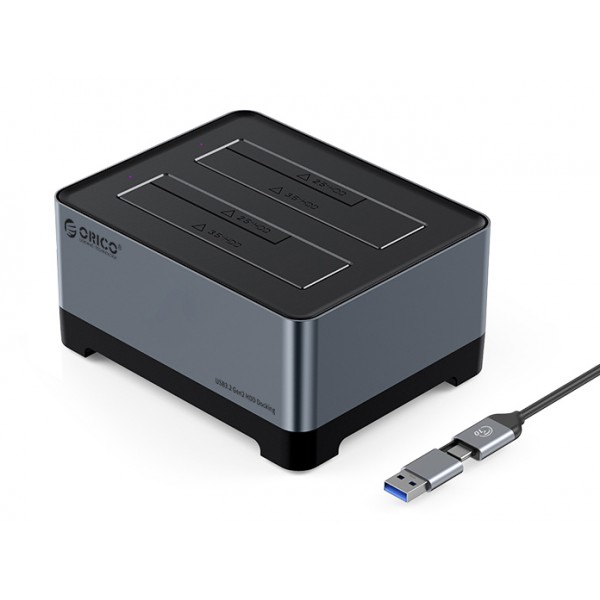 ORICO docking station 5828C3-C, clone function, 2x HDD/SSD, 10Gb/s, RGB ORICO docking station 5828C3-C, clone function, 2x HDD/SSD, 10Gb/s, RGB