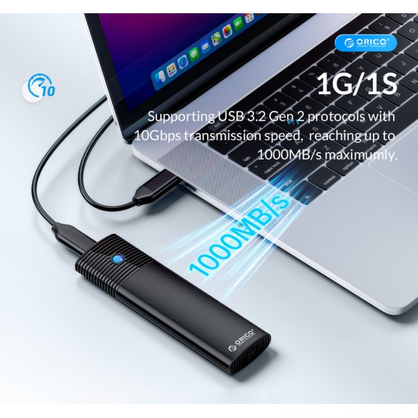 ORICO θήκη για Μ.2 & M.2 NVMe SSD PWDM2-G2, 10Gbps, έως 4TB, μαύρη ORICO θήκη για Μ.2 & M.2 NVMe SSD PWDM2-G2, 10Gbps, έως 4TB, μαύρη