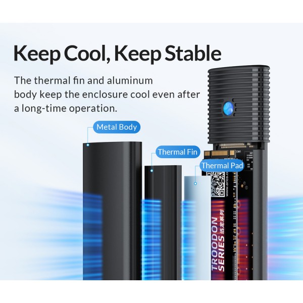 ORICO θήκη για Μ.2 & M.2 NVMe SSD PWDM2-G2, 10Gbps, έως 4TB, μαύρη ORICO θήκη για Μ.2 & M.2 NVMe SSD PWDM2-G2, 10Gbps, έως 4TB, μαύρη