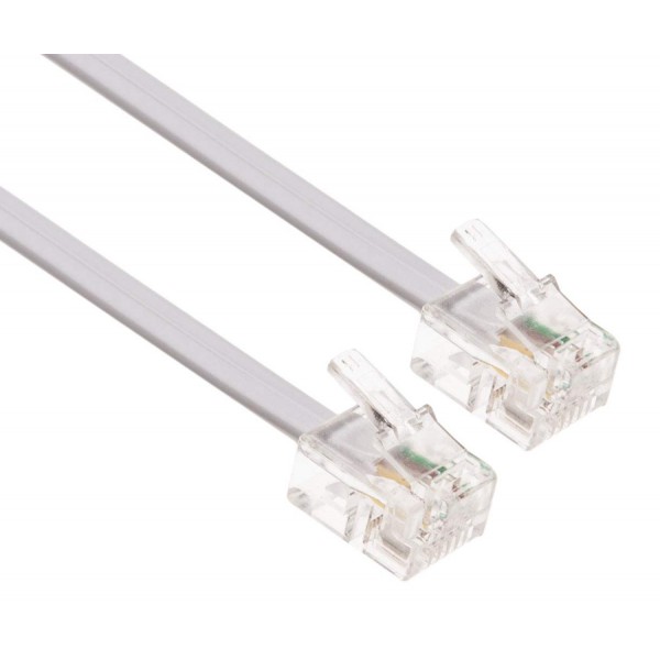 POWERTECH καλώδιο τηλεφώνου RJ11 6P4C CAB-T004, 5m, λευκό POWERTECH καλώδιο τηλεφώνου RJ11 6P4C CAB-T004, 5m, λευκό