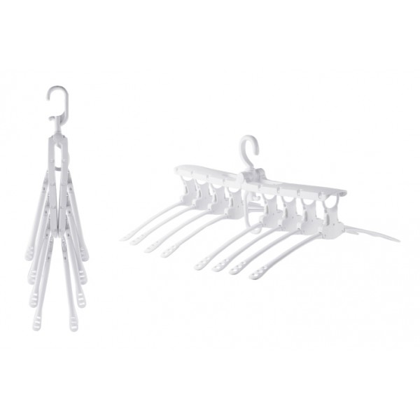 Κρεμάστρα ντουλάπας HUH-0107, 8 θέσεων, αναδιπλούμενη, λευκή Κρεμάστρα ντουλάπας HUH-0107, 8 θέσεων, αναδιπλούμενη, λευκή