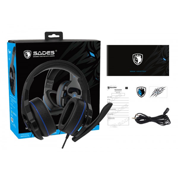 SADES gaming headset Ppower, 3.5mm, multiplatform, 50mm, 1.5m, μαύρο