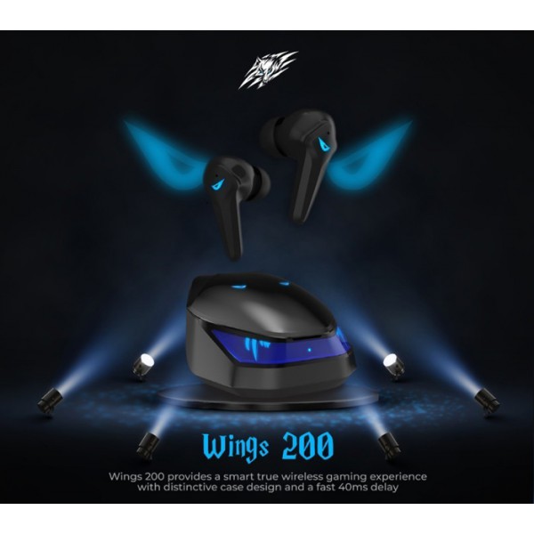 SADES gaming earphones Wings 200 με θήκη φόρτισης, True Wireless, μαύρα SADES gaming earphones Wings 200 με θήκη φόρτισης, True Wireless, μαύρα