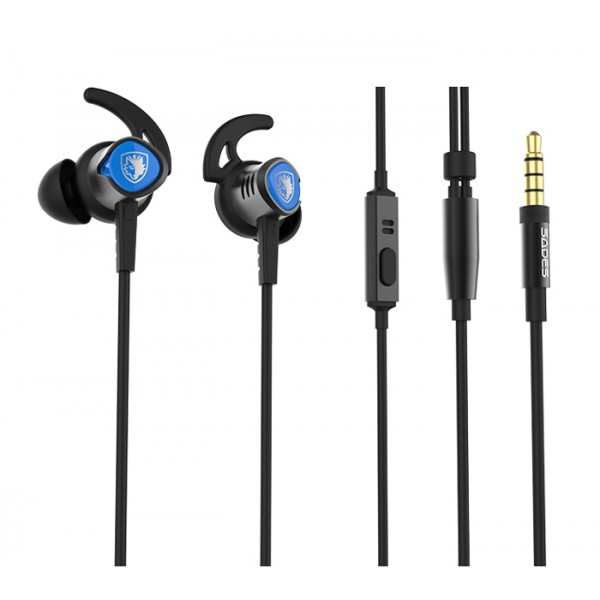 SADES gaming earphones Wings 20, 12mm, 3.5mm, 1.2m, μαύρα