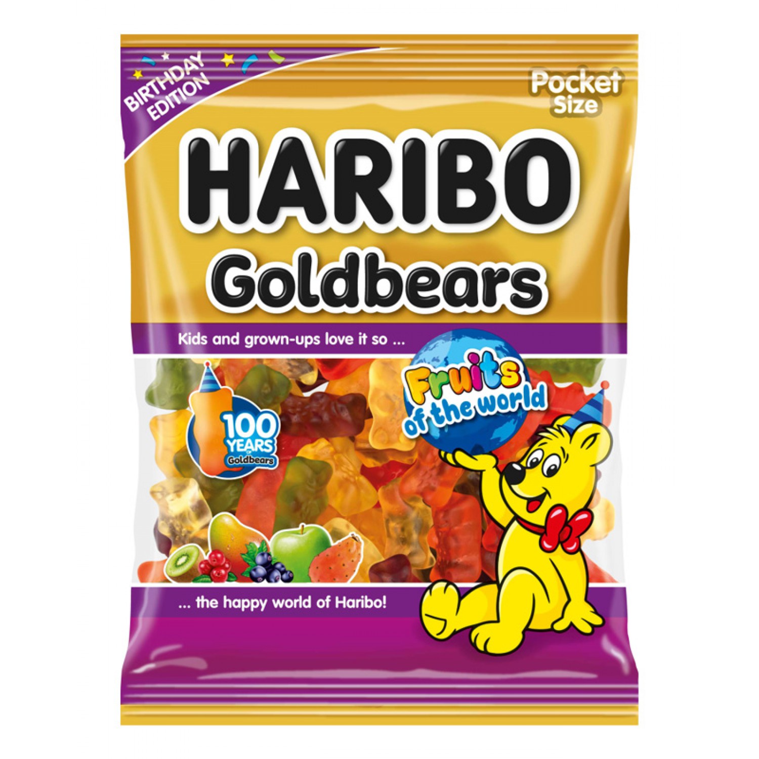 HARIBO ζελεδάκια Goldbears Fruits of the world, 100g