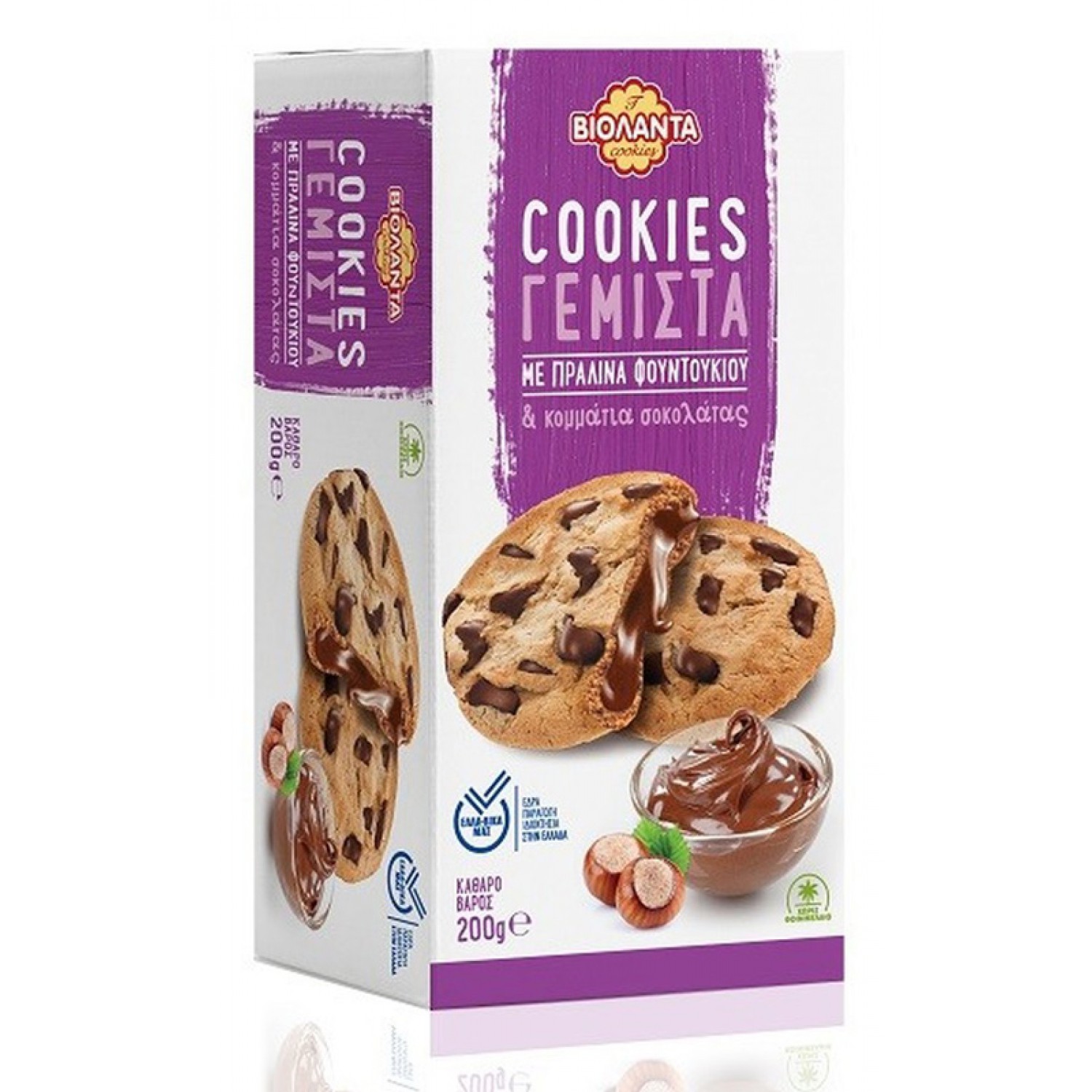 ΒΙΟΛΑΝΤΑ Cookies γεμιστά με πραλίνα φουντουκιού, 200g