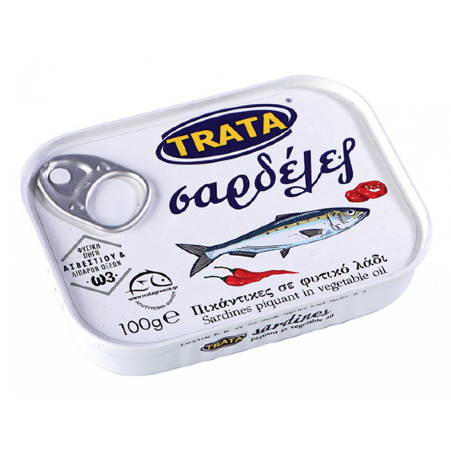 TRATA σαρδέλες πικάντικες σε φυτικό λάδι, 100g